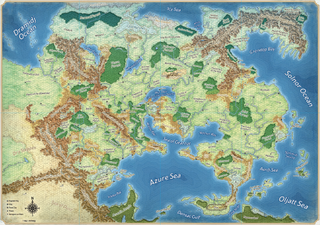 A map of the Greyhawk setting from the 2024 Dungeons & Dragons Dungeon Master's Guide.