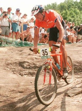 Bart Brentjens (Netherlands) on his way to winning gold at the 1996 Olympic Mountain Bike Race