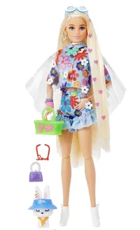 Barbie EXTRA Doll #12 in Floral 2-piece outfit with pet bunny £17.99 | Amazon.co.uk Barbie EXTRA Doll #12 in Floral 2-piece outfit with pet bunny £17.99 | Amazon.co.uk