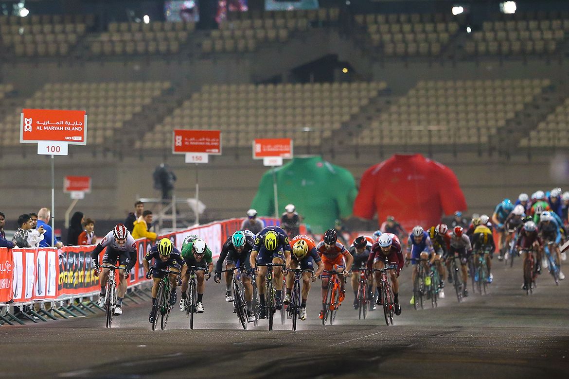 The final sprint on the fourth stage of Abu Dhabi Tour