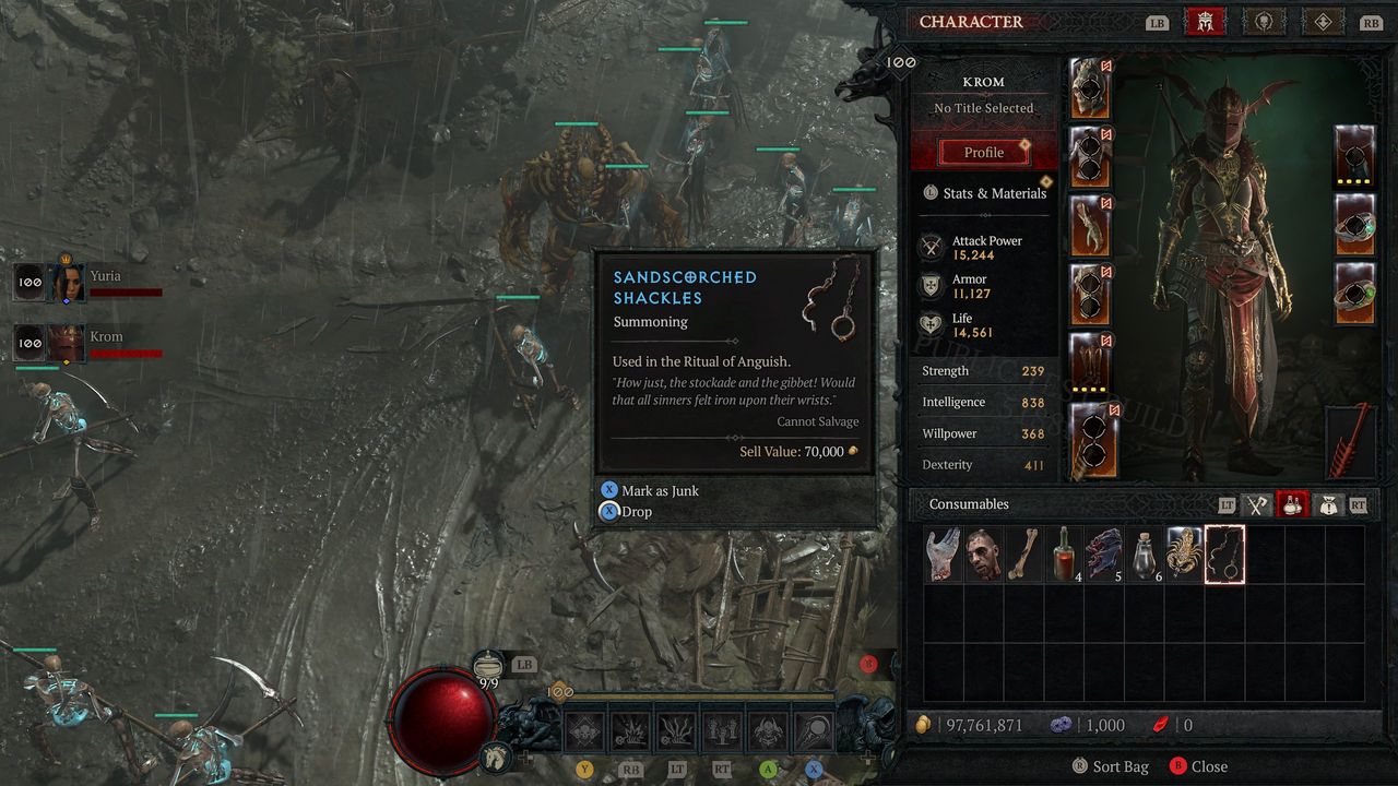 Diablo 4 Andariel - Sandscorched Shackles
