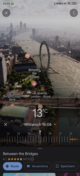 London as seen through Google Maps' Immersive View.