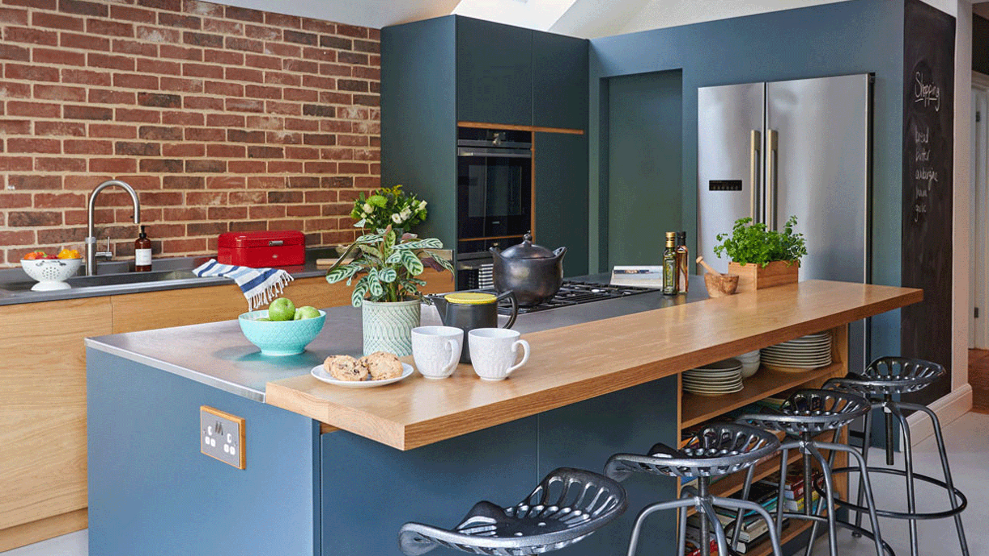 Grey kitchen with island