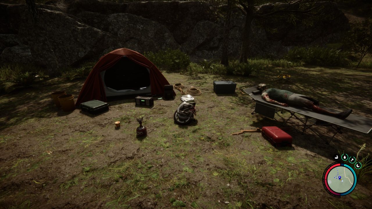 Sons of the Forest Knight V in a camp