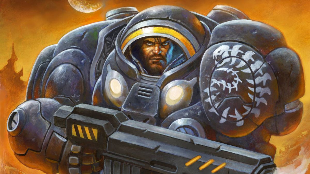 Art for StarCraft&#039;s Jim Raynor in Hearthstone.