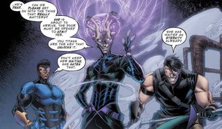 Psimon with other villains in Titans comic