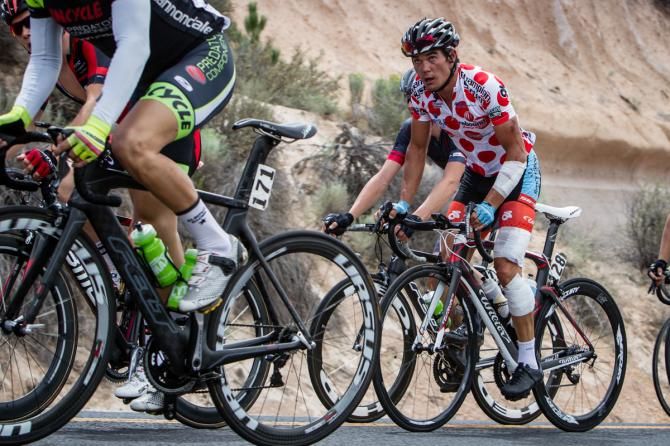 Travis McCabe (Smartstop) rode heavily bandaged after yesterdays big crash