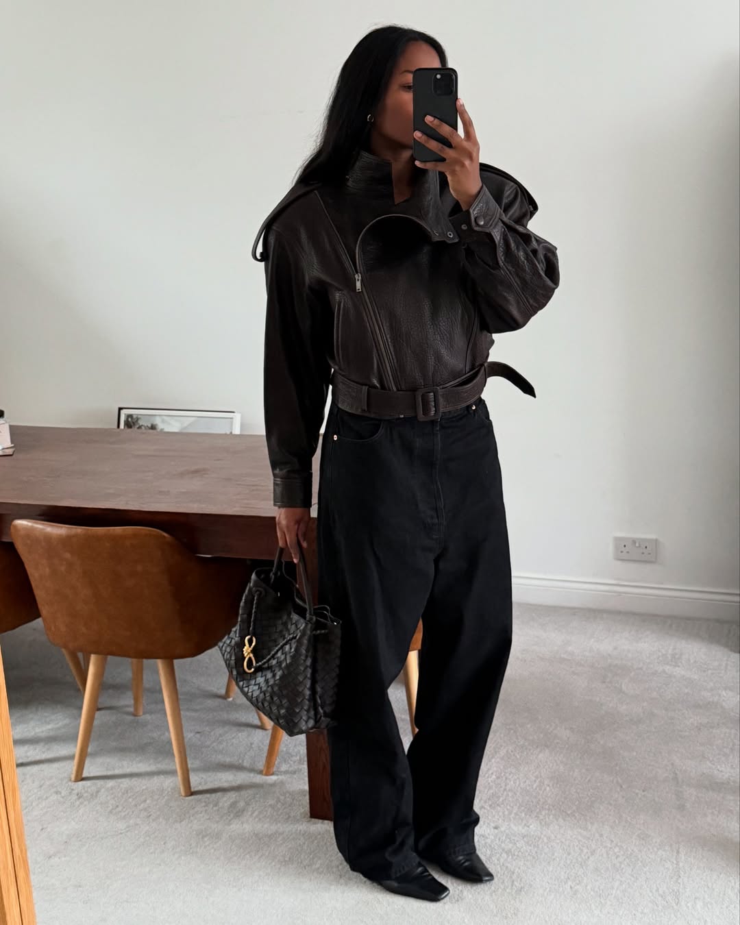 Woman wearing a cropped jacket