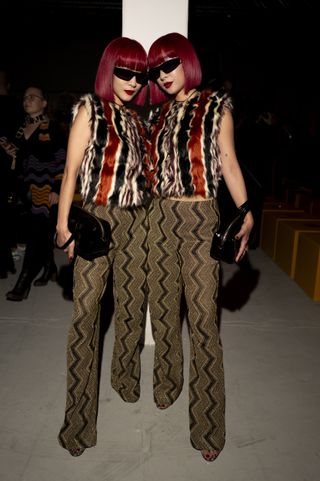 Amy Suzuki and Aya Suzuki attend the Missoni show