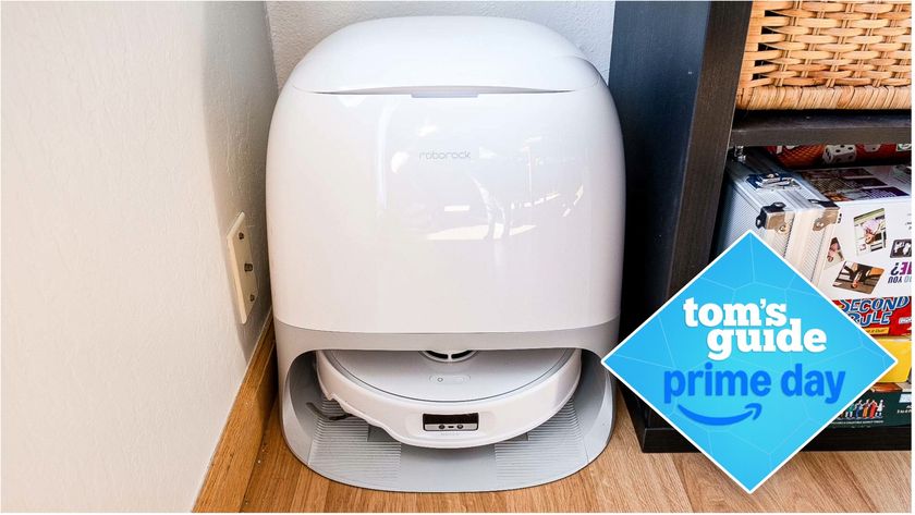 Roborock Qrevo Curv on wooden floor