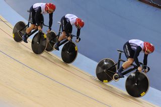 Phil Hindes, Chris Hoy and Jason Kenny at the London 2012 Olympics