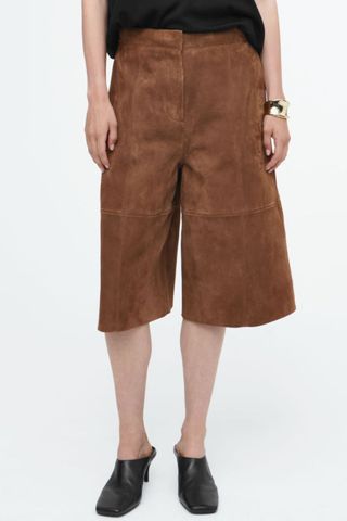 COS Longline Suede Shorts