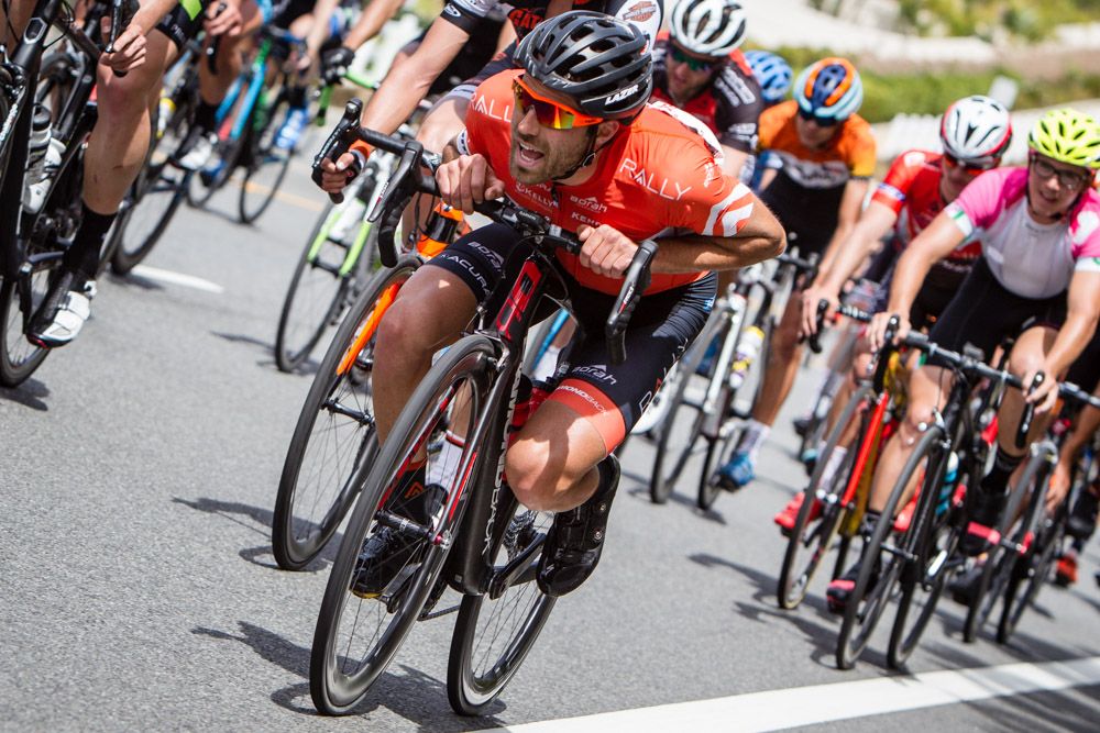 Jessie Anthony (Rally) tucks in to move to the front
