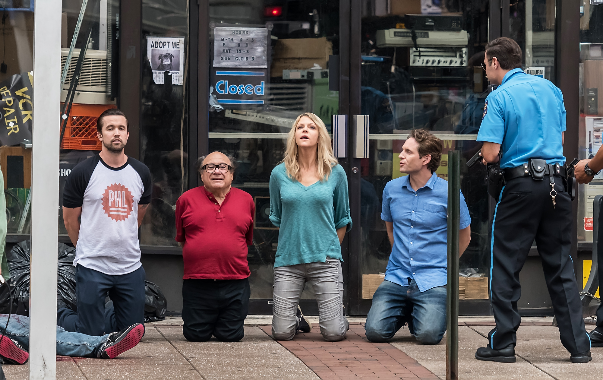 Welcome To Wrexham star Rob McElhenney (far left) in It's Always Sunny In Philadelphia.