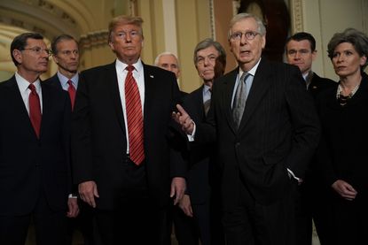 Senate Republicans alongside Trump