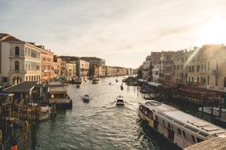Grand Canal in Venice at golden hour