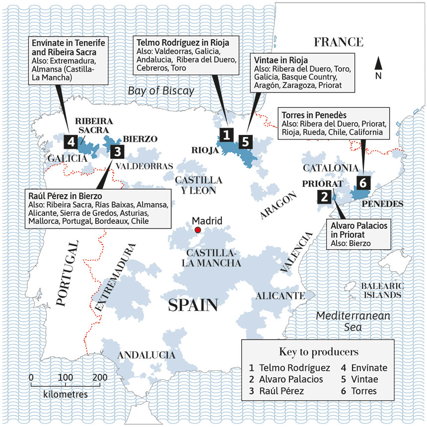 Spanish winemakers map