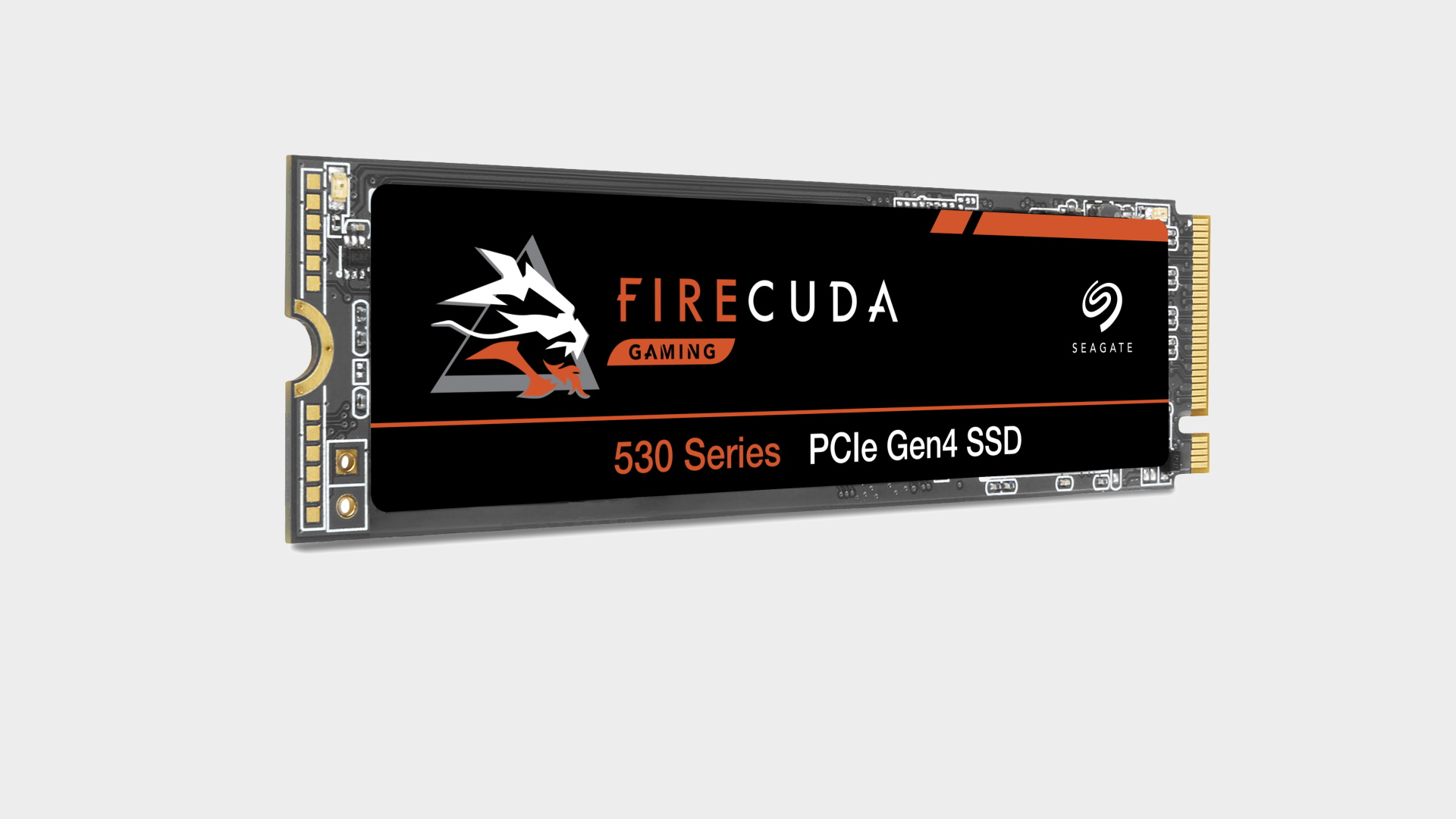 Seagate FireCuda 530 SSD sobre un fondo gris