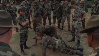 A training scene in In The Army Now