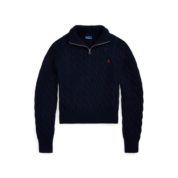 Polo ralph lauren, Cable-Knit Cotton Quarter-Zip Sweater