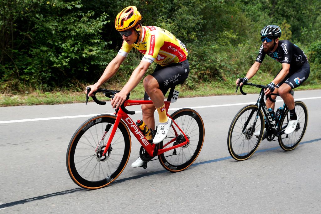 PRZEMYSL POLAND AUGUST 01 Jonas Abrahamsen of Norway and UNO X Pro Cycling Team Yellow Leader Jersey competes during the 79th Tour de Pologne 2022 Stage 3 a 2379km stage from Kranik to Przemyl TdP22 WorldTour on August 01 2022 in Przemysl Poland Photo by Bas CzerwinskiGetty Images