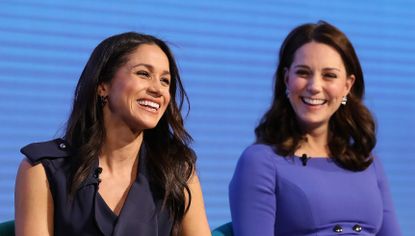 Meghan Markle and Catherine, Duchess of Cambridge attend the first annual Royal Foundation Forum