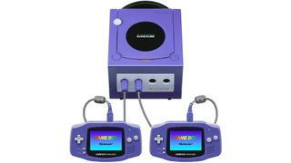 Gamecube connected to two Game Boy Advance handhelds