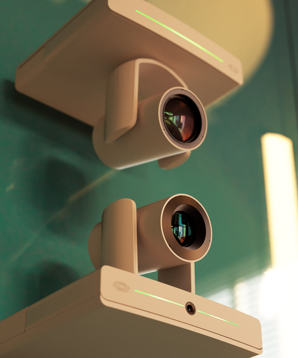 Crestron Cameras Stacked in Conference Room