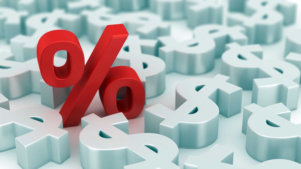 photo illustration of interest rate symbol