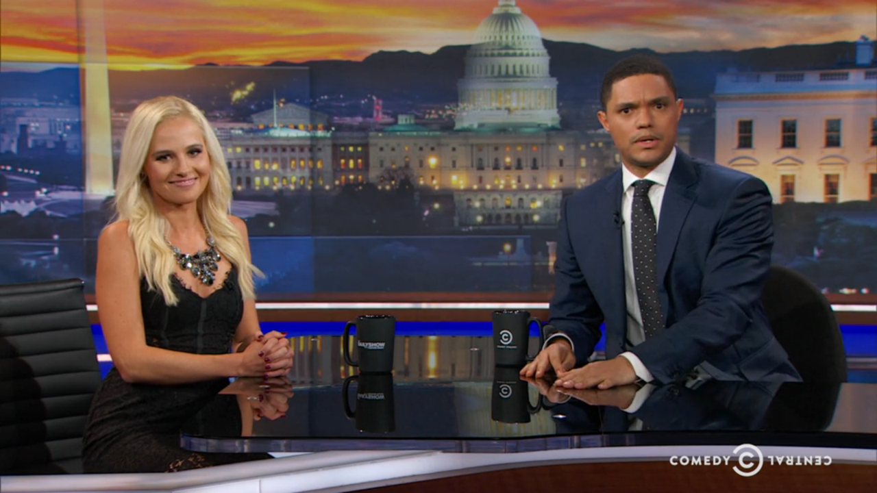 Tomi Lahren and Trevor Noah.