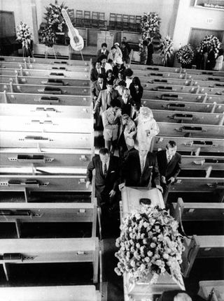 Mourners at Jimi Hendrix's funeral
