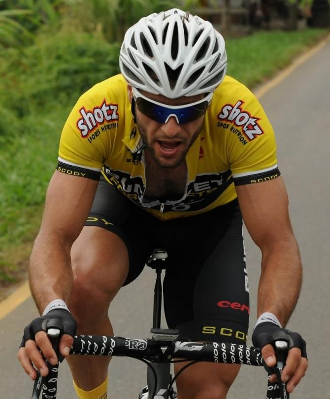 Jake Kauffmann (Budget Forklifts) on the attack during Stage 2 at Tour de Singkarak