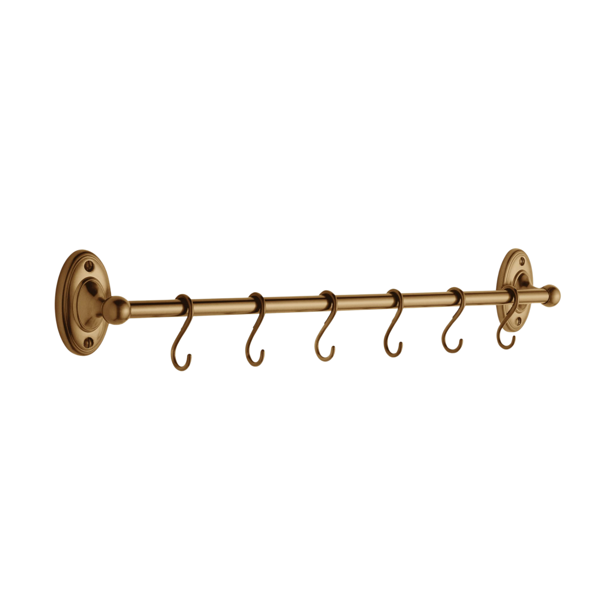 a brass pot rack