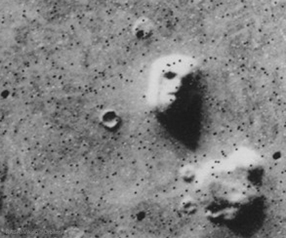 Mars' infamous face, an illusion created by shadows, caused quite a stir.