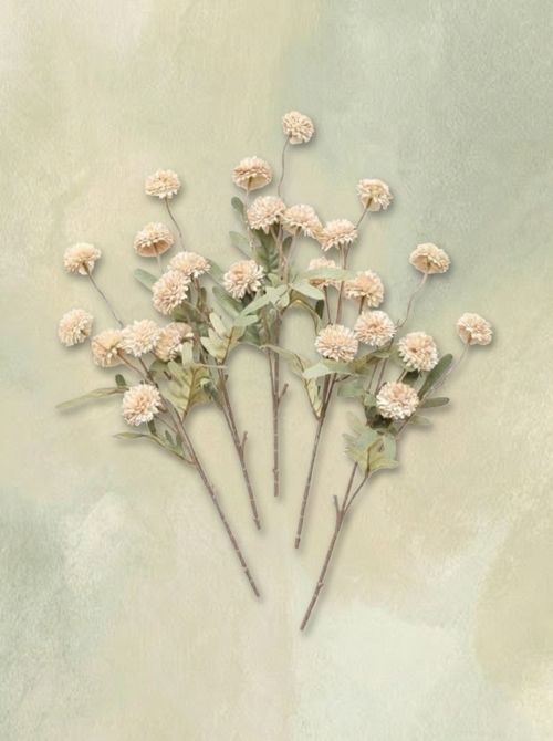 Beige Faux Silk Mums