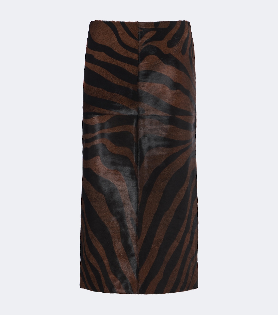 Tobiana Zebra-Print Calf Hair Midi Skirt