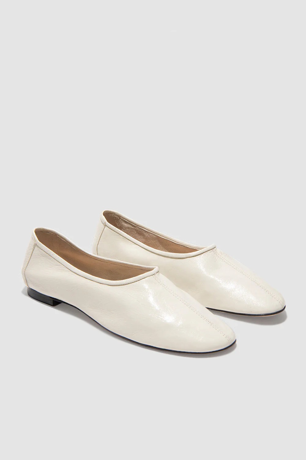 byfar, Limewash Creased Leather Ballet Flat