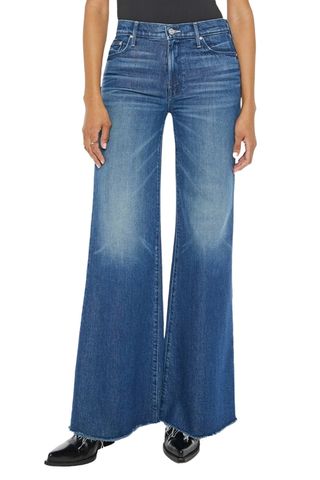 The Twister Sneak Frayed Hems Flared Wide Leg Jeans