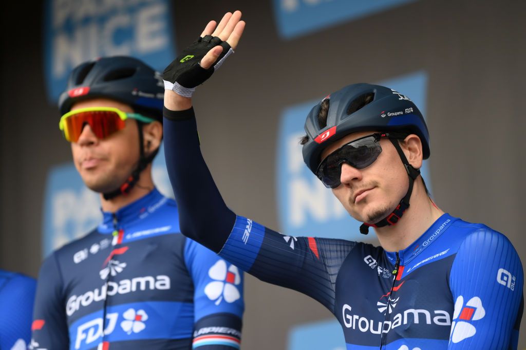 SAINTAMANDMONTROND FRANCE MARCH 08 David Gaudu of France and Team Groupama FDJ prior to the 81st Paris Nice 2023 Stage 4 a 1647km stage from SaintAmandMontrond to La Loge des Gardes 1077m UCIWT ParisNice on March 08 2023 in SaintAmandMontrond France Photo by Alex BroadwayGetty Images