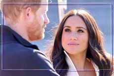 Meghan, Duchess of Sussex looks at Prince Harry while attending the Athletics Competition during day two of the Invictus Games The Hague 2020