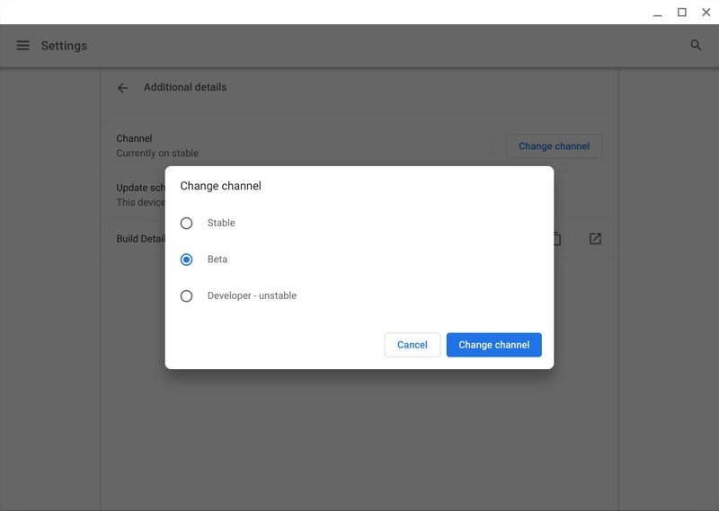 Change channel on Chromebooks
