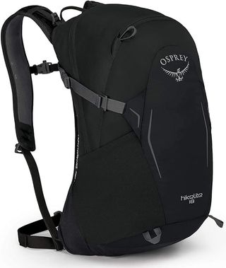 A black Osprey Hikelite 18L backpack