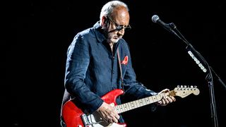 Pete Townshend, members of the rock band The Who, on stage performing live in concert at the Mediolanum Forum during the Back to the Who Tour 51! Assago (Milan), Italy. 19th September 2016