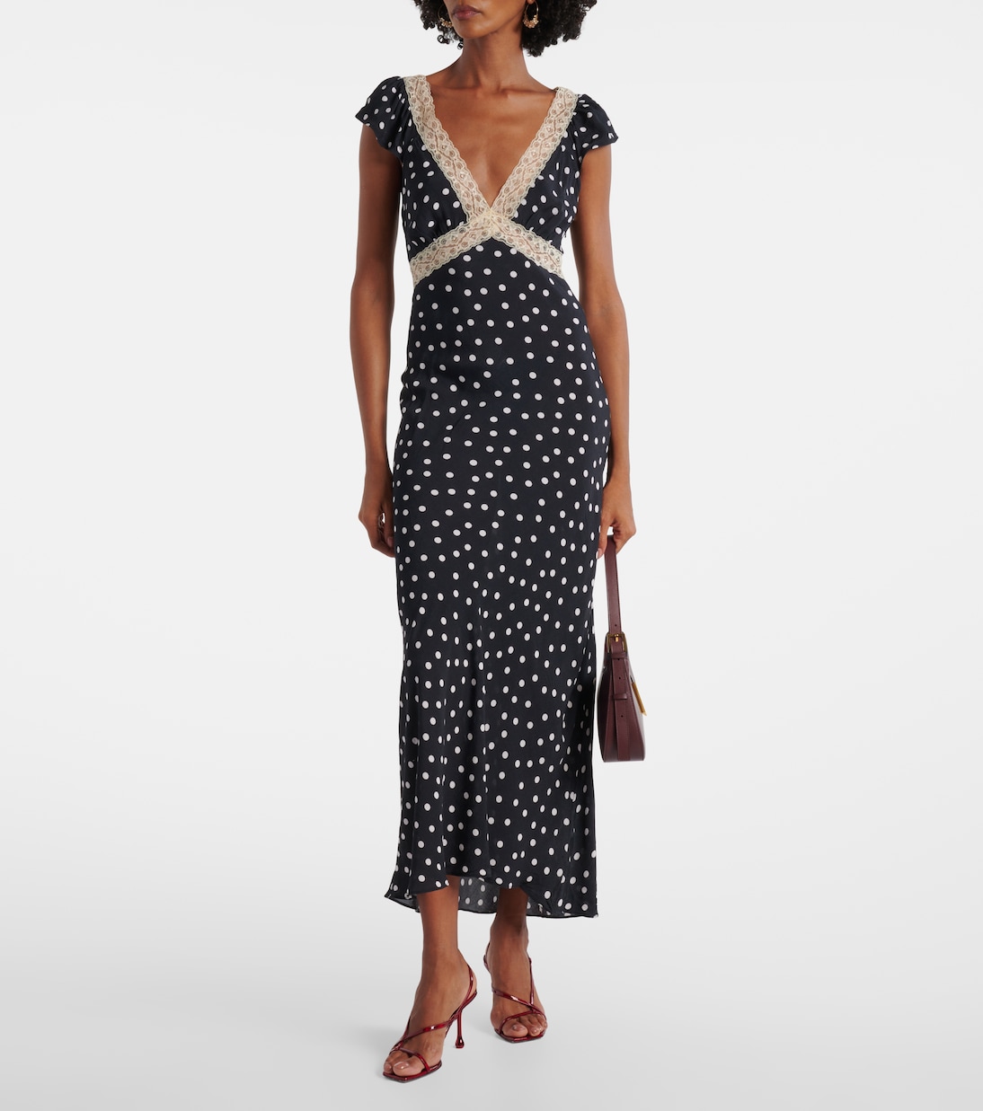 Iggy Polka-Dot Maxi Dress in Black – Rixo
