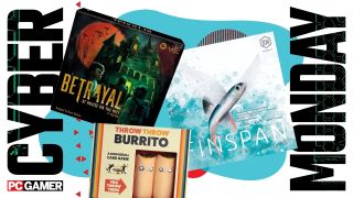 Board games on a Cyber Monday background