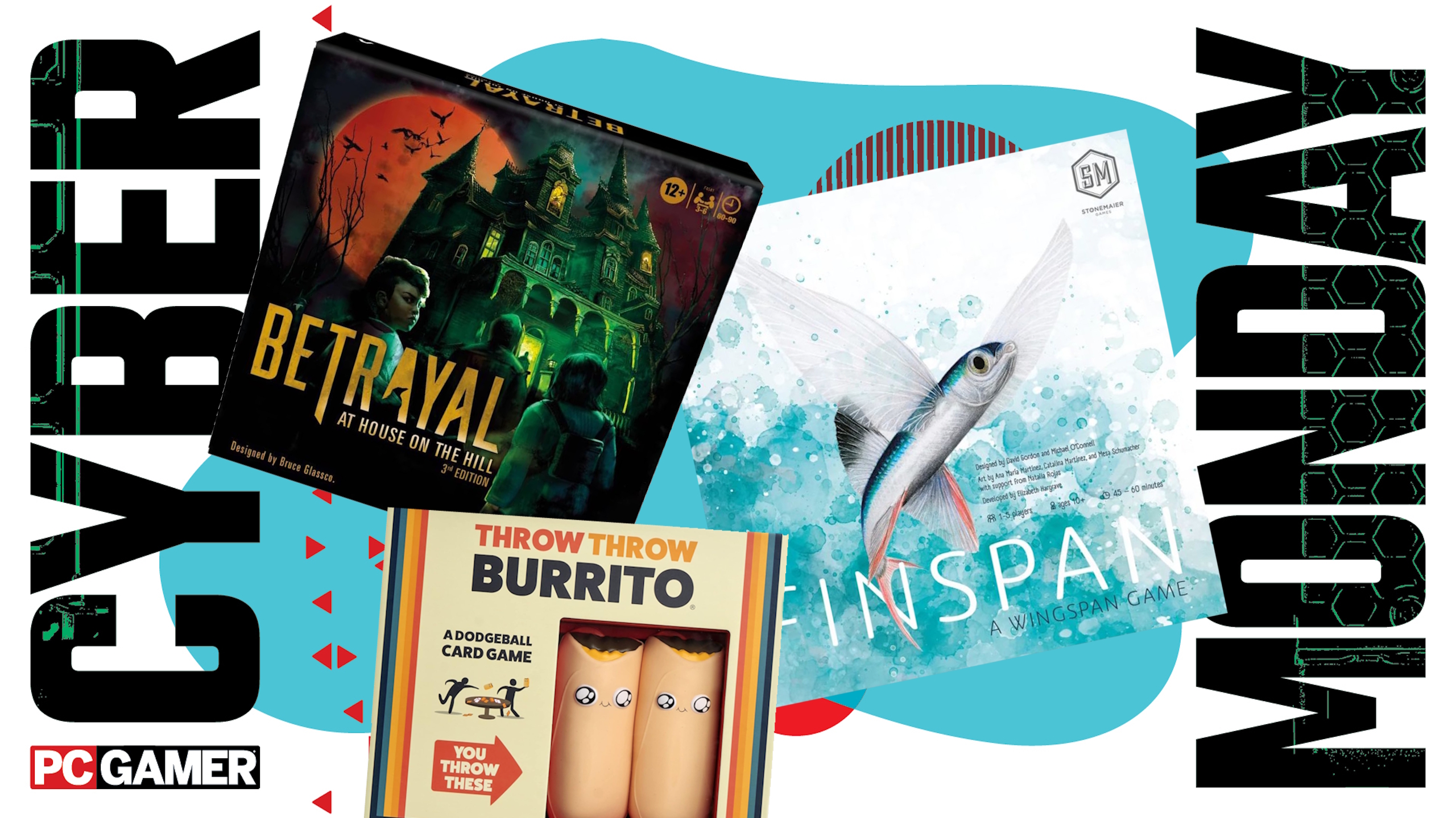 Board games on a Cyber Monday background