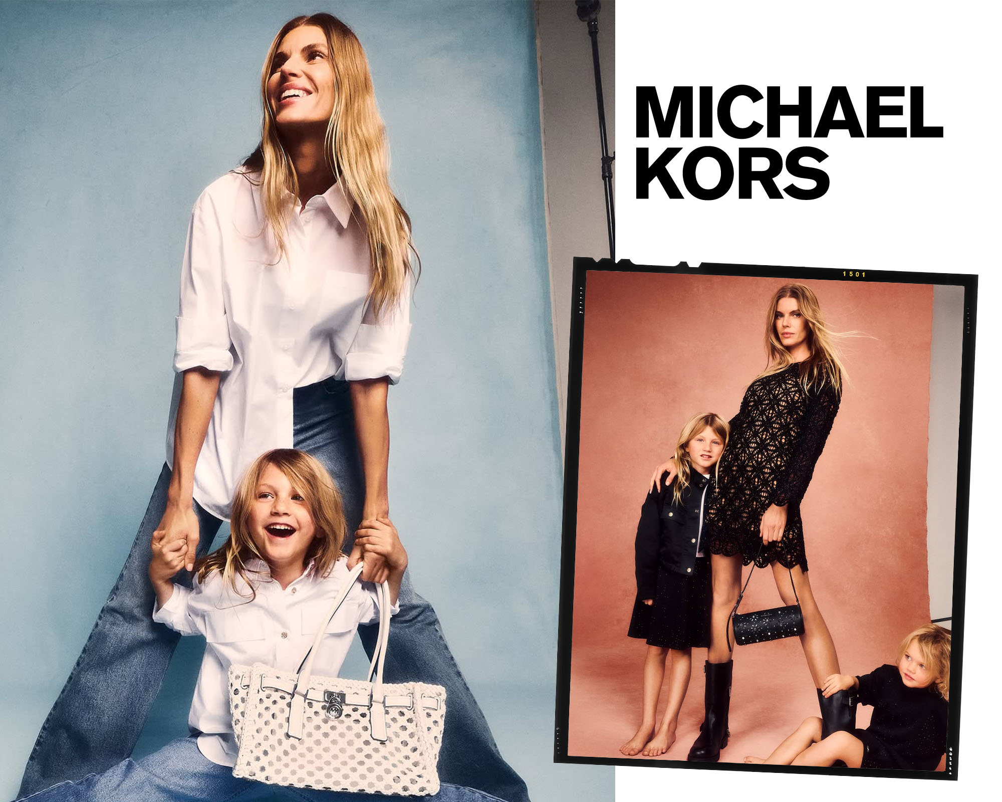 Collage of Michael Kors campaign imagery