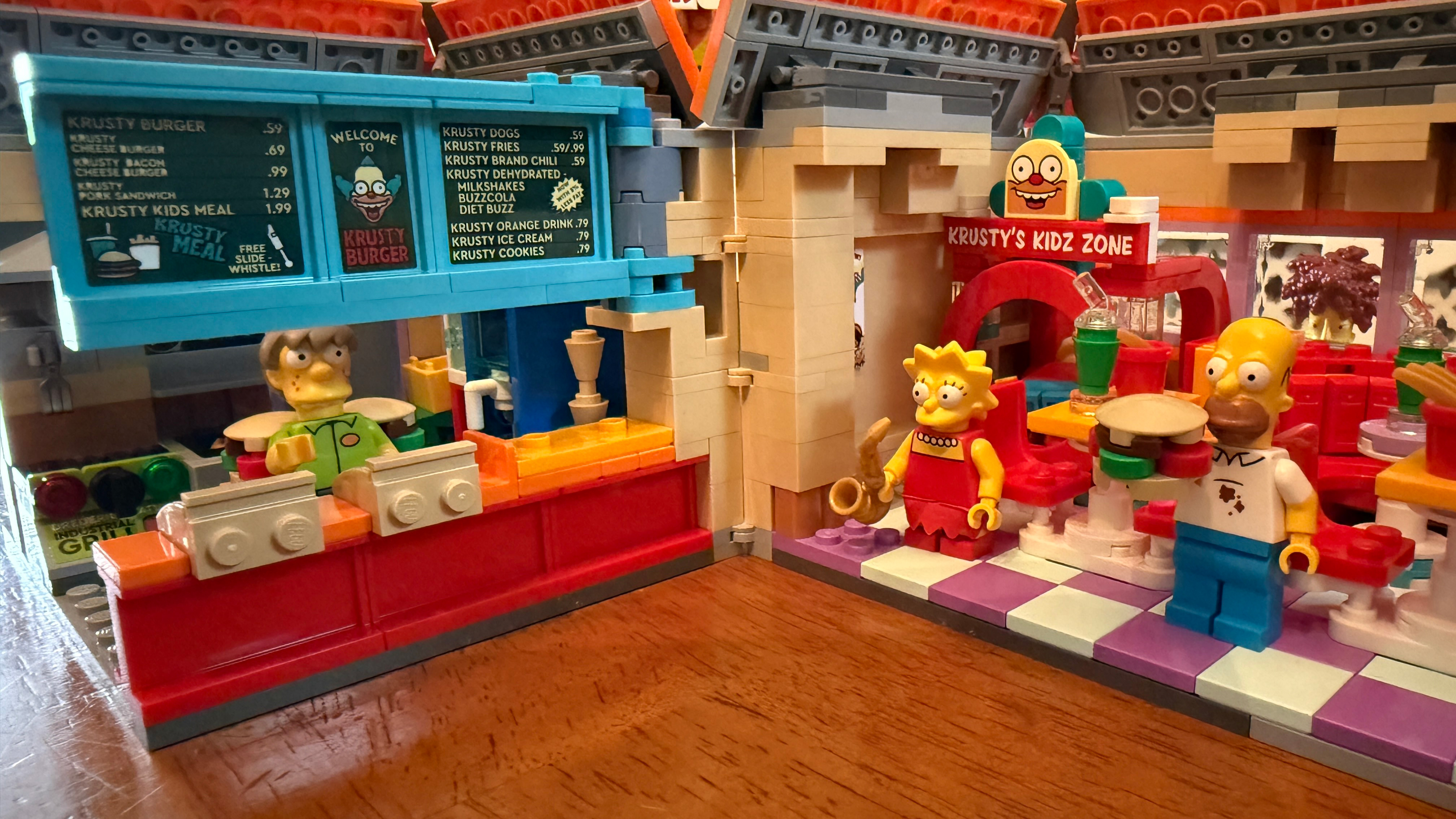 Inside view of the Lego The Simpsons Krusty Burger (10352) set