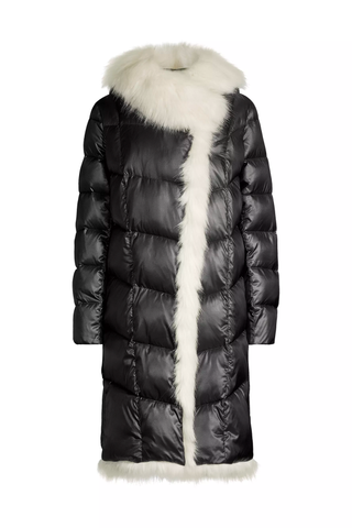 Donna Karan New York Faux-Fur-Trimmed Sleeping Bag Coat 