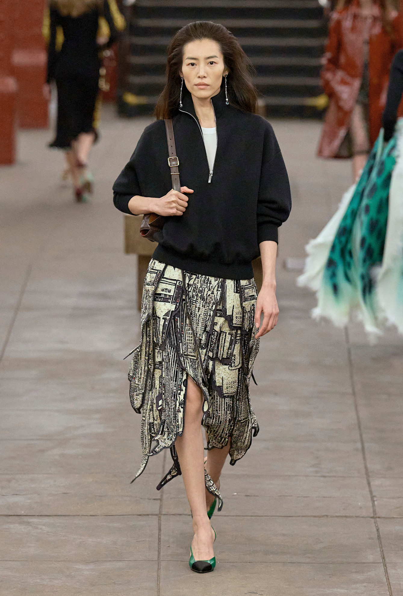 models walk the subway runway for the chanel metiers d'art 2026 show in new york city